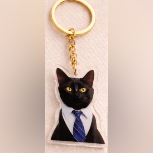 Cat Key Chains - Funny Kitty Cat Meme Bag Charms - Picture 2 of 6